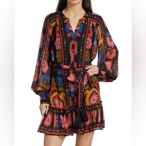 FARM RIO Flowers Tapestry Mini Dress